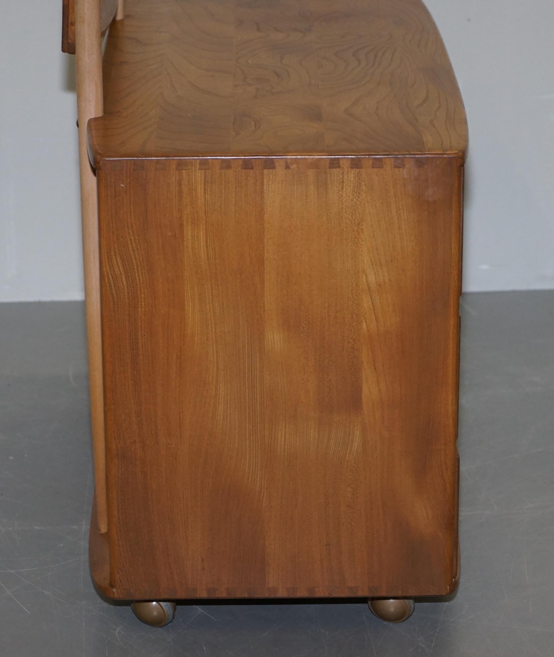 G Plan Ercol Windsor Elm Blond Wood Chest of Drawers Dressing Table Inc Mirror 2