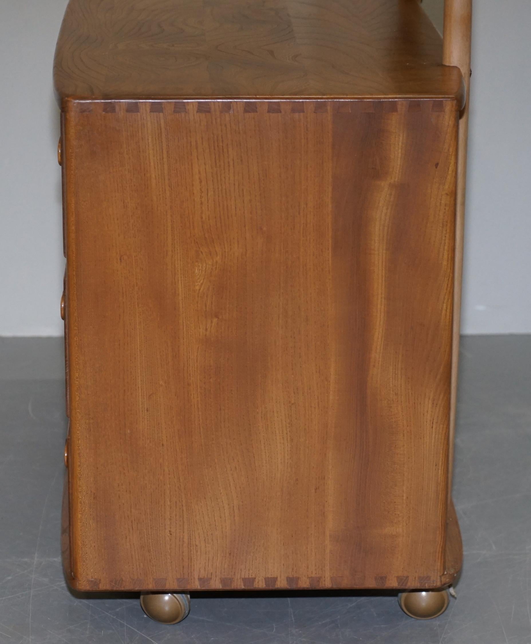 G Plan Ercol Windsor Elm Blond Wood Chest of Drawers Dressing Table Inc Mirror 7