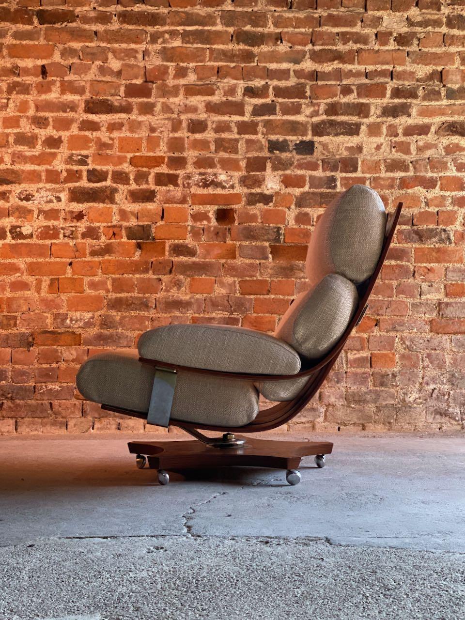 British G Plan Housemaster Chair and Footstool in Teak by K M Wilkins, circa 1970s