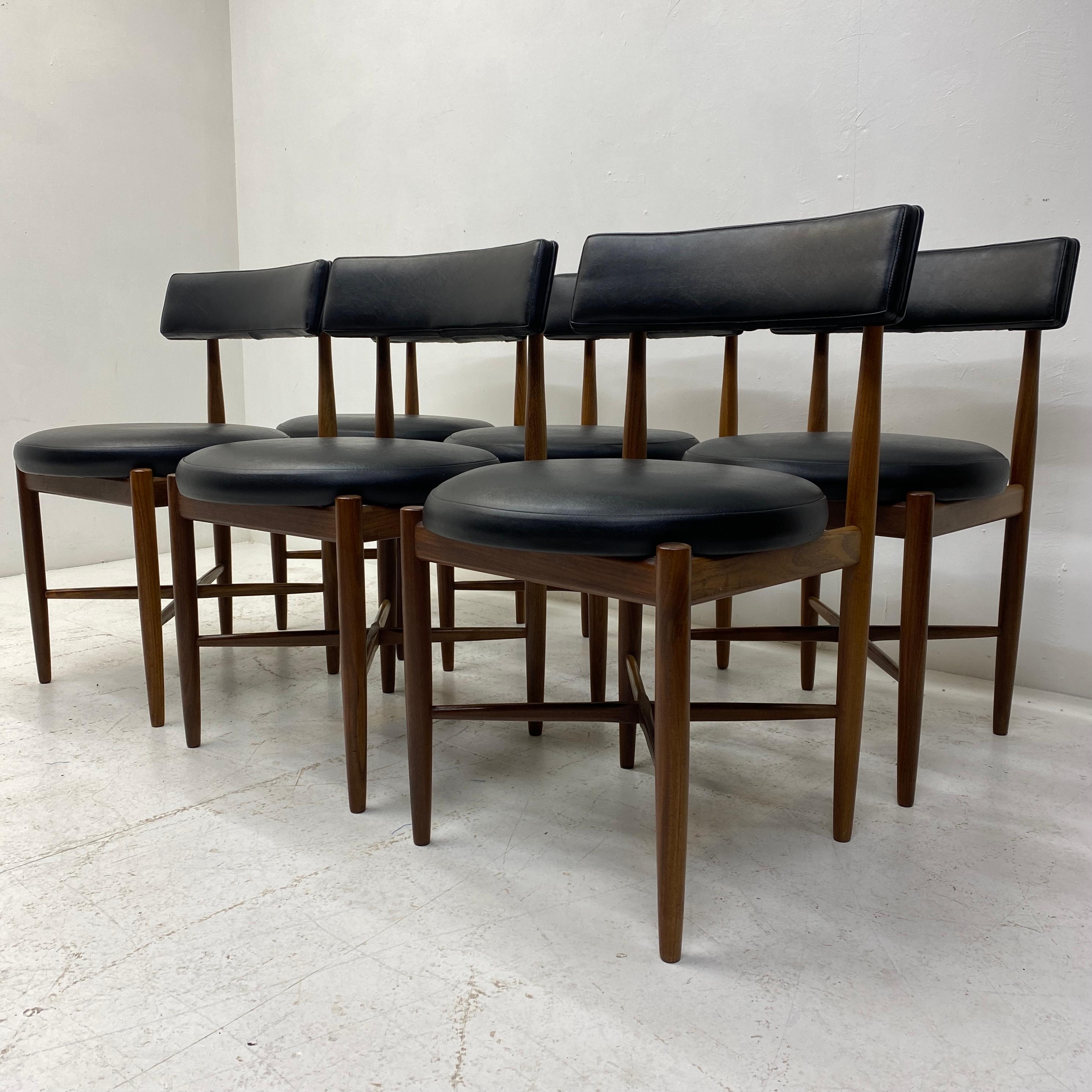 Mid-Century Modern G Plan Kofod Larsen Dining Chairs Six