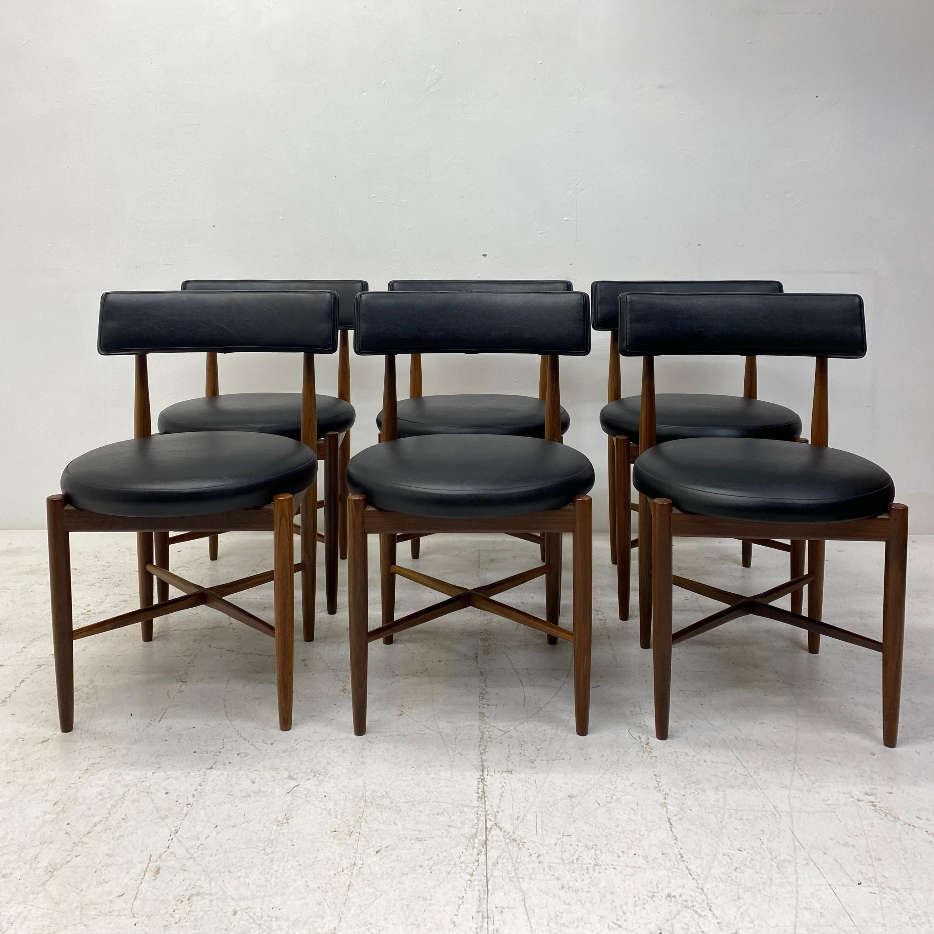 British G Plan Kofod Larsen Dining Chairs Six