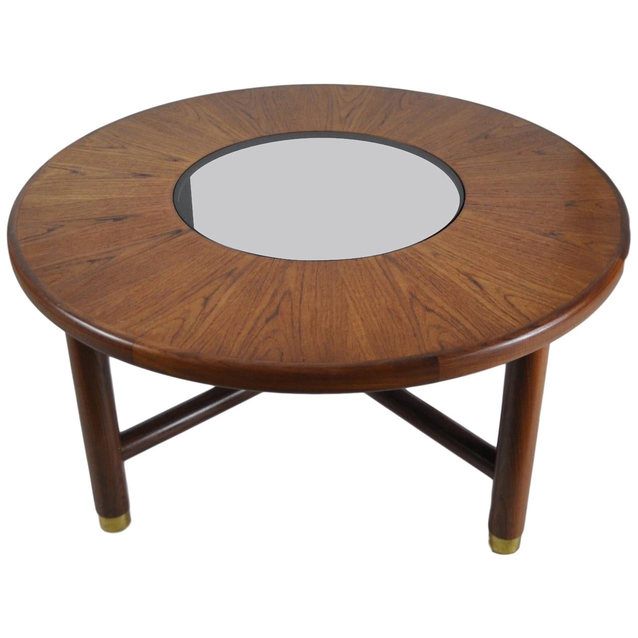 G-Plan Midcentury Round Teak and Glass Coffee Table