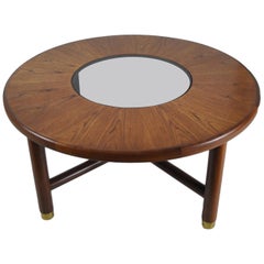 Vintage G-Plan Midcentury Round Teak and Glass Coffee Table