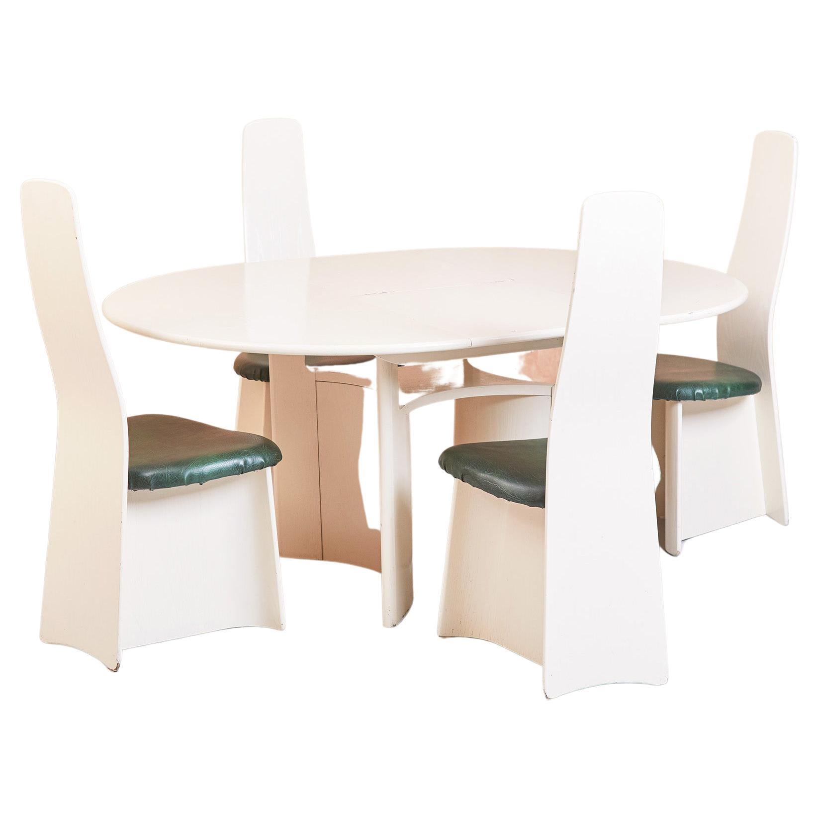 G Plan New Seasons Table and Chairs in White Ash, 1980s For Sale