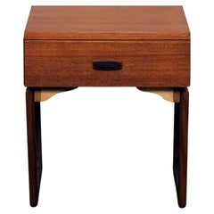 G Plan 'Quadrille Series" Sleigh Leg Teak End Table with Drawer