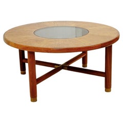 Retro G-Plan Round Teak and Glass Coffee Table, 1960s