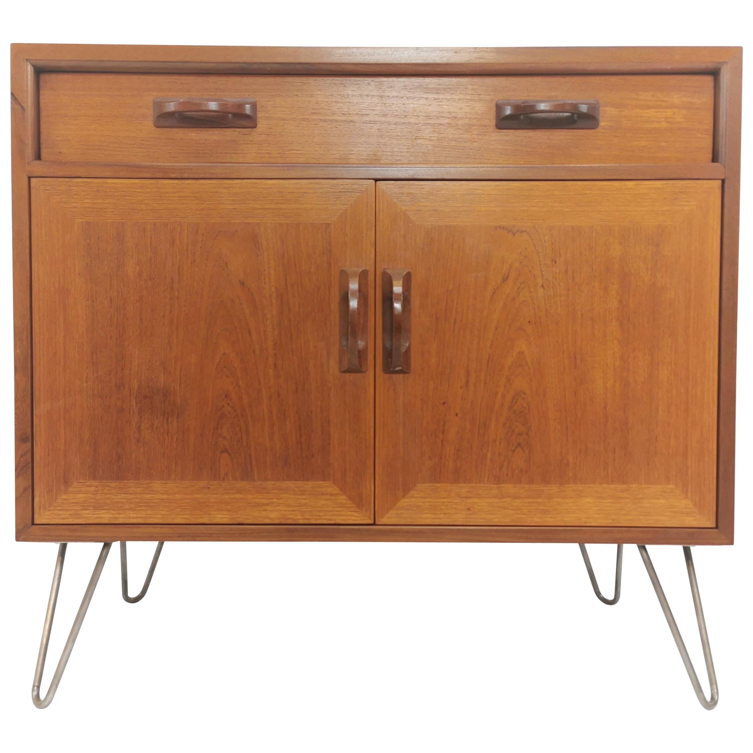 G Plan Teak Cabinet on Hairpin Legs Midcentury Vintage