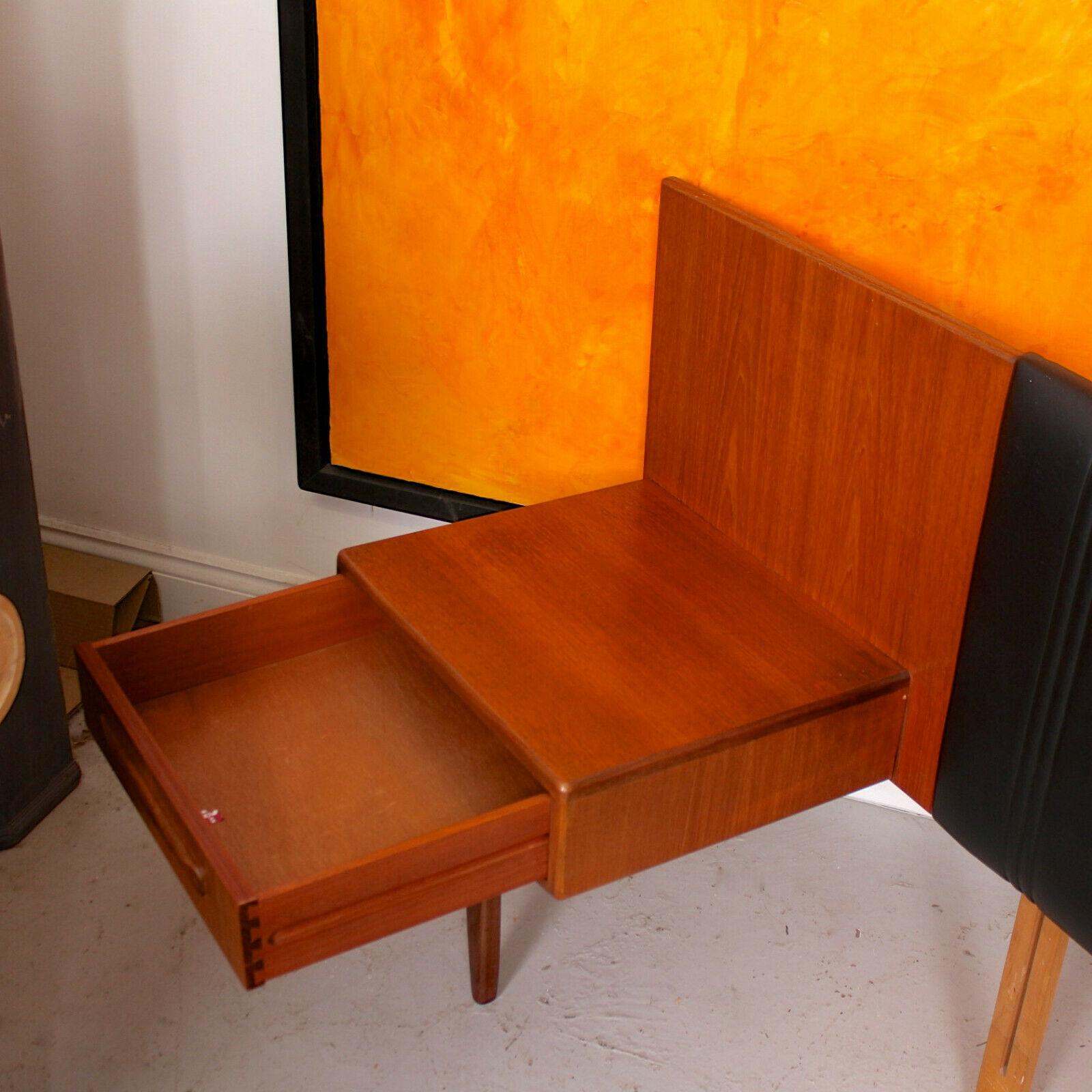 G Plan Teak Continental Headboard Retro Vintage Floating Nightstands For Sale 1