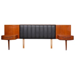 G Plan Teak Continental Headboard Retro Vintage Floating Nightstands