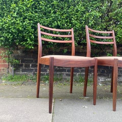 G Plan Teak Dining Chairs  Brown Corduroy  Set of 4