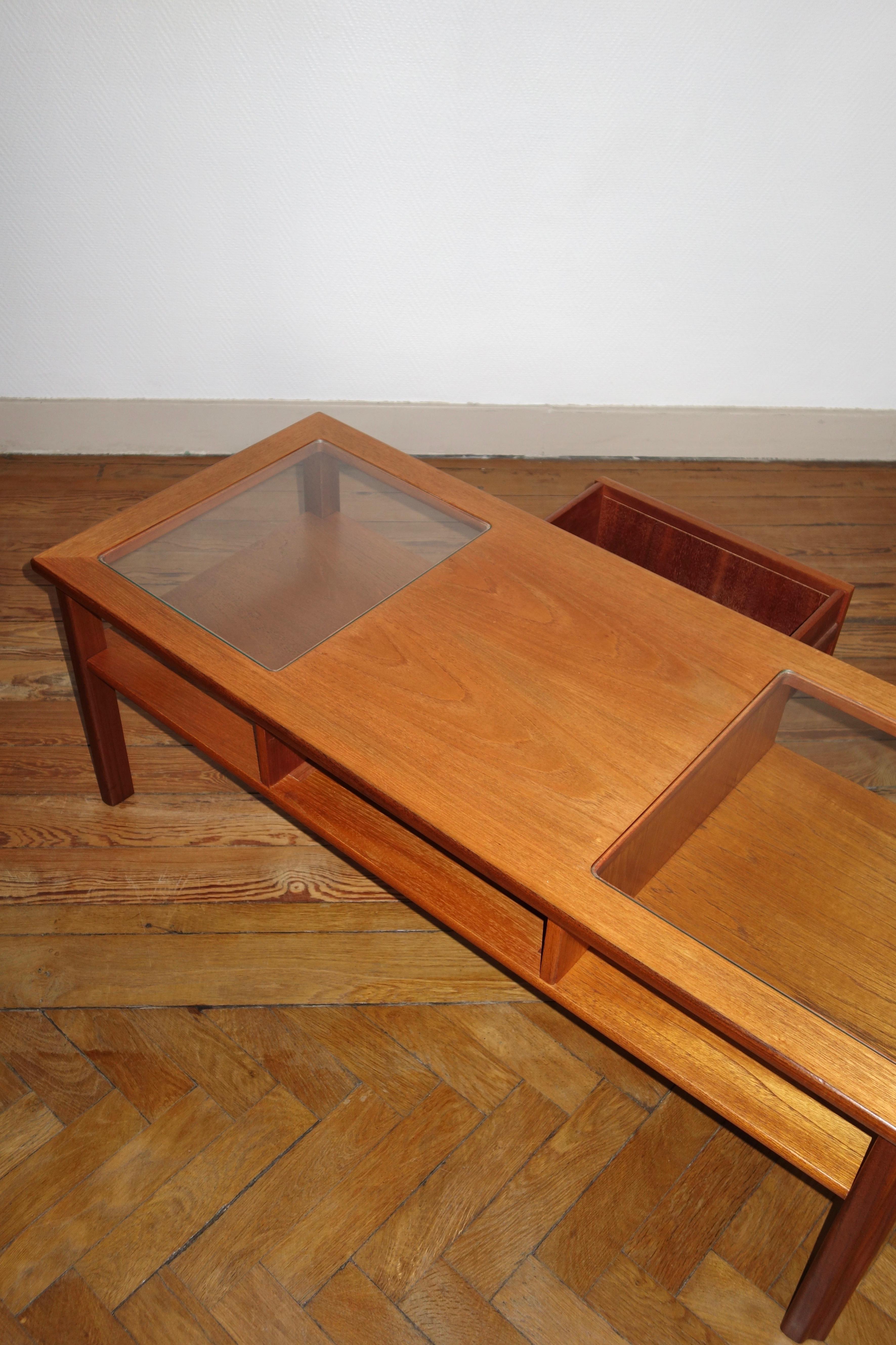 Late 20th Century G Plan Teak & Glass Coffee Table, UK 1970s For Sale