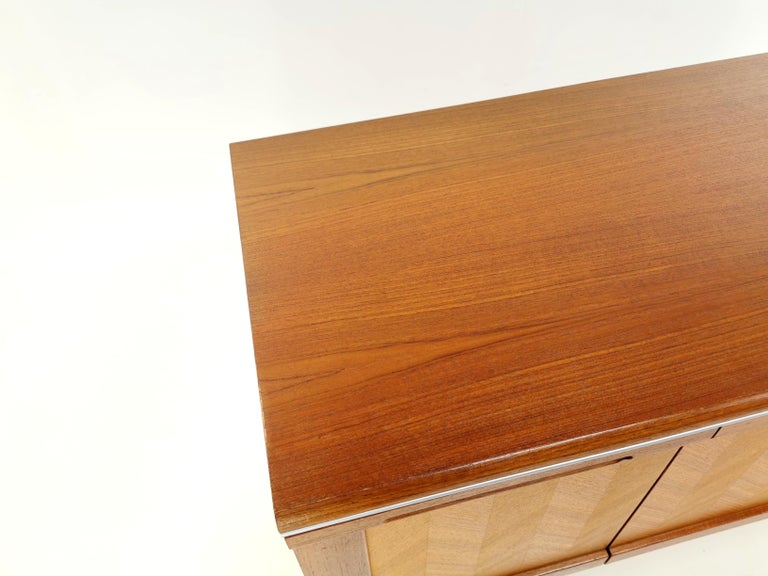 G Plan Teak Herringbone Midcentury Floating Sideboard Vintage For Sale