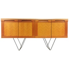 G-Plan Teak Herringbone Midcentury Sideboard Floating Hairpin Legs Vintage