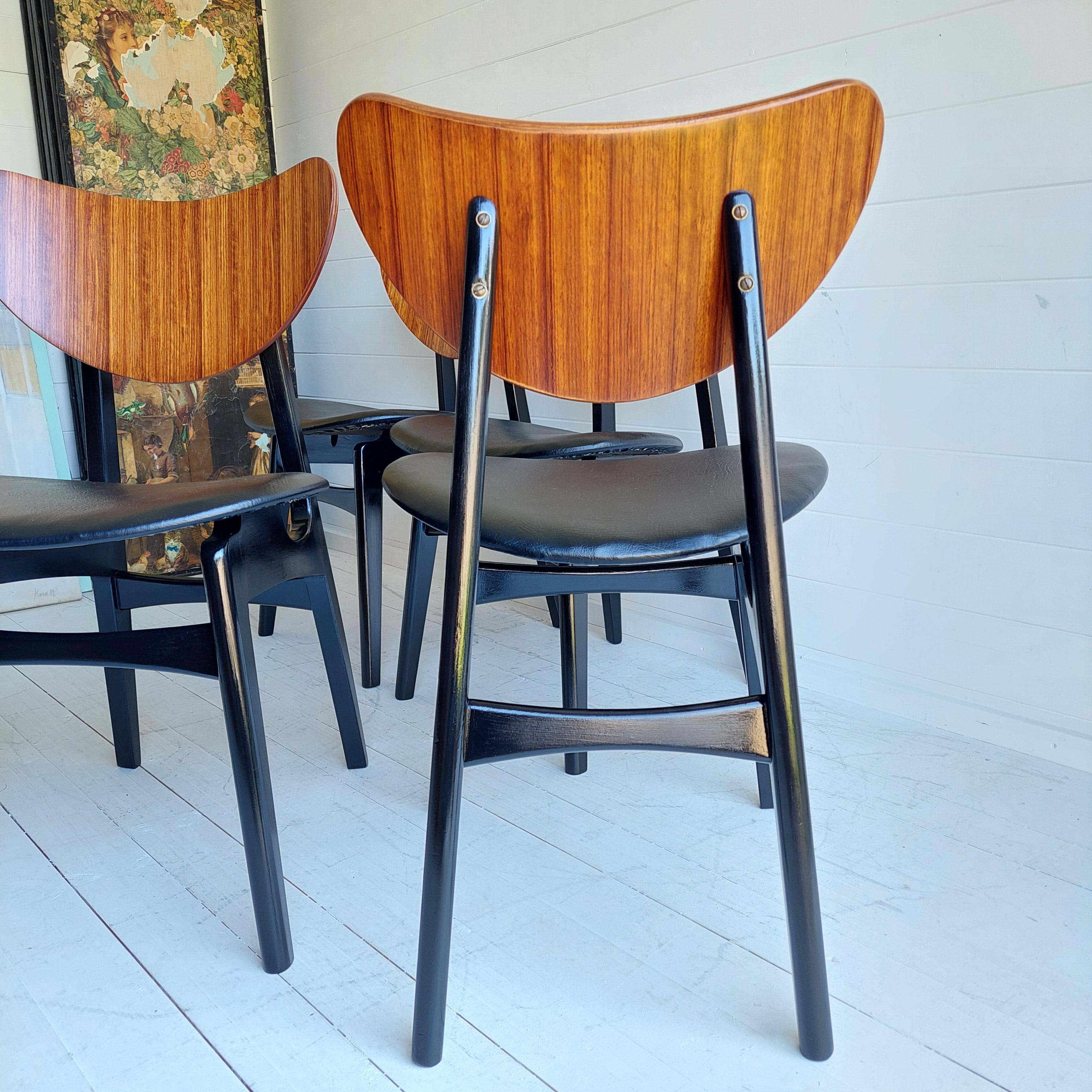 G Plan Tola Mid Century Butterfly Dining Chairs E. Gomme 1950s Set of 4 2