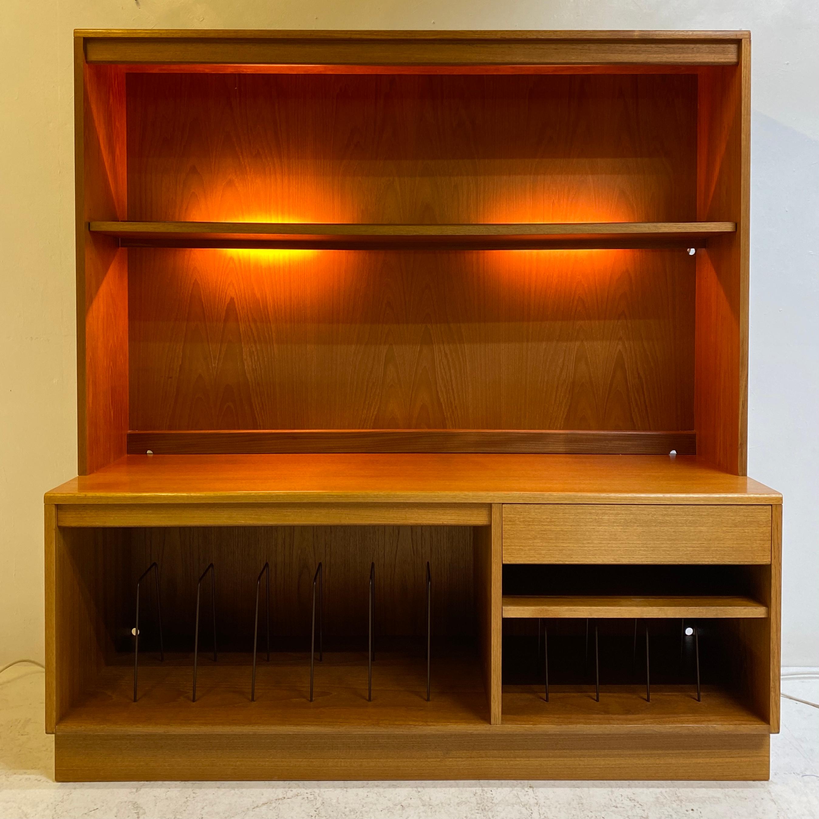 British G Plan Wall Unit Decks & Vinyl Cabinet
