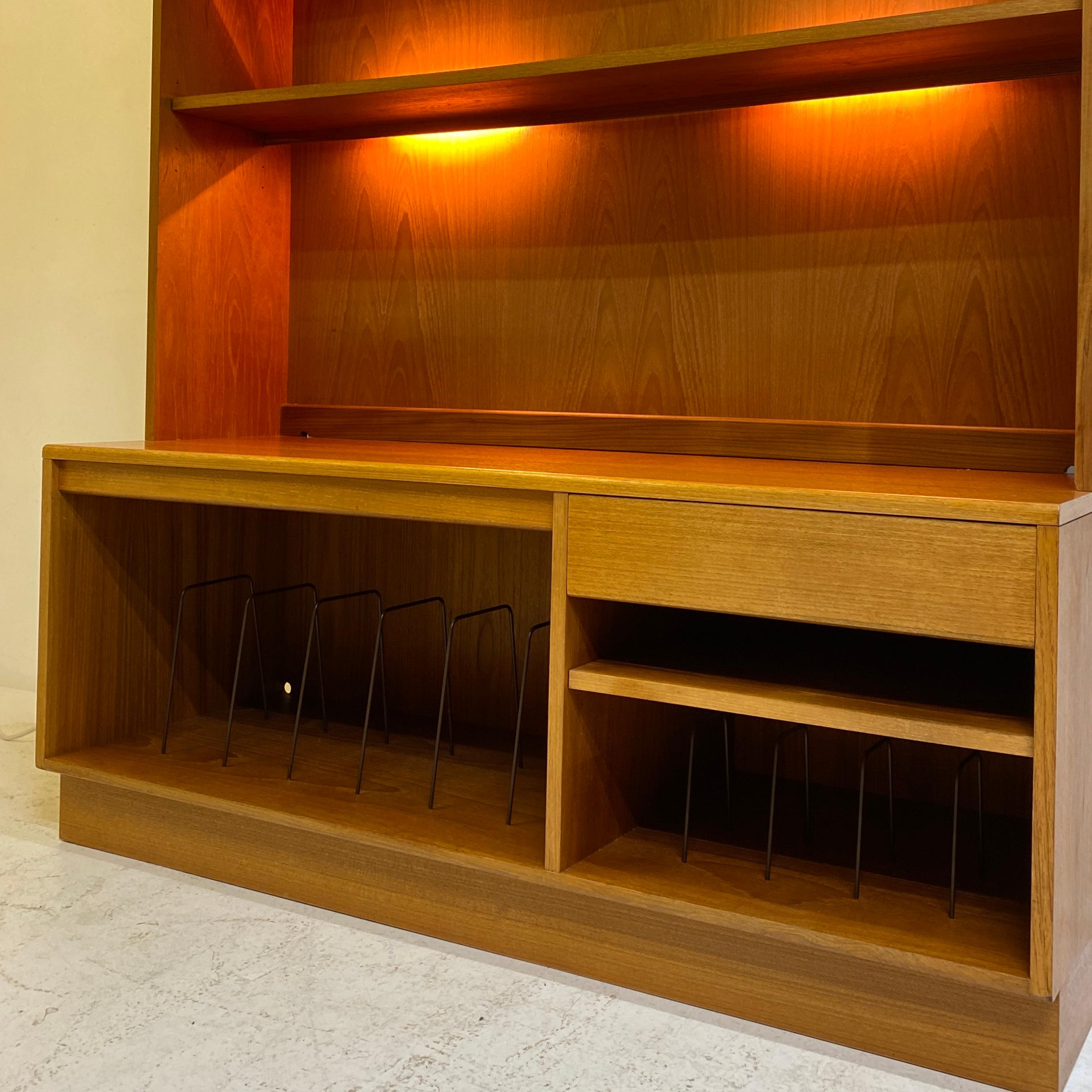 Late 20th Century G Plan Wall Unit Decks & Vinyl Cabinet