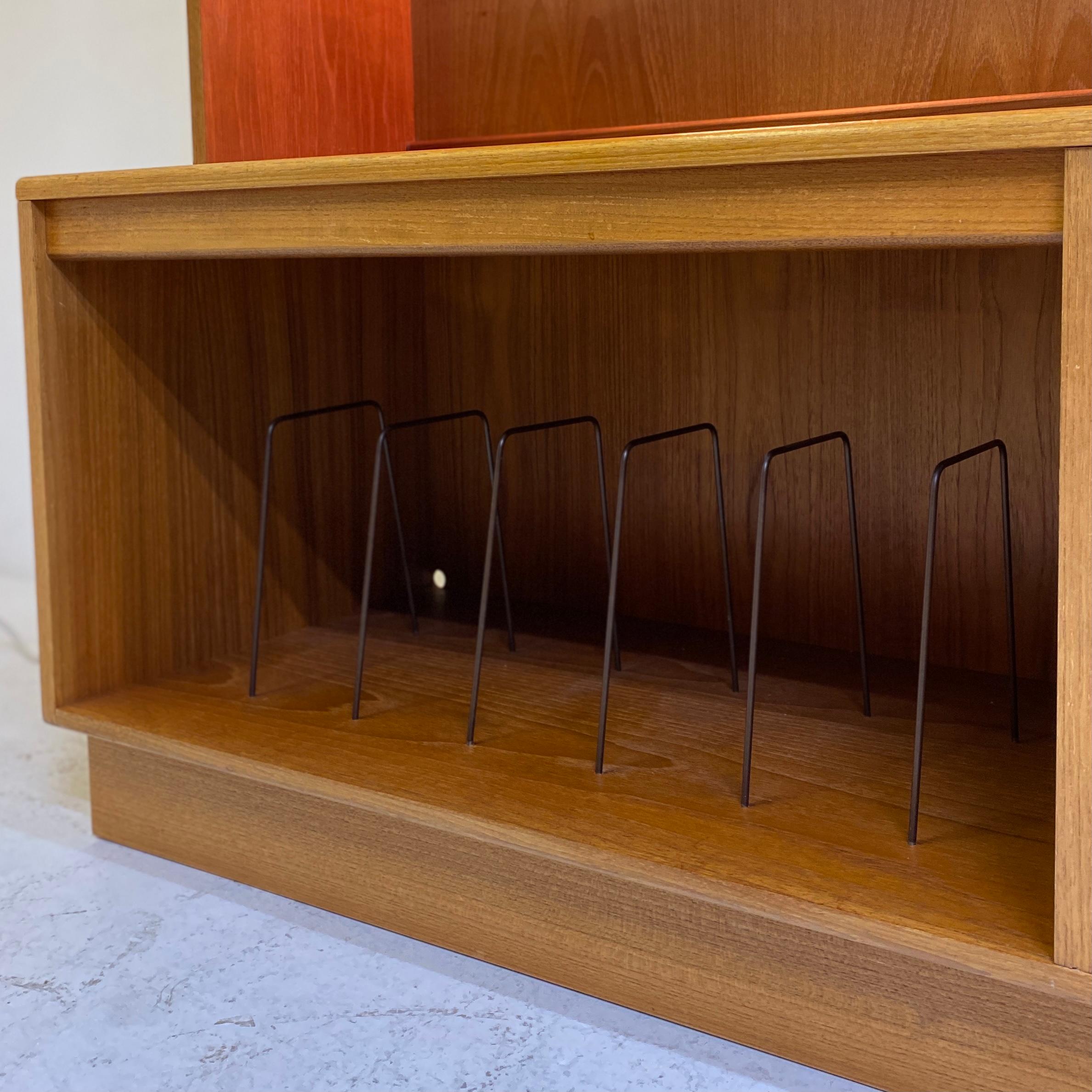 Teak G Plan Wall Unit Decks & Vinyl Cabinet