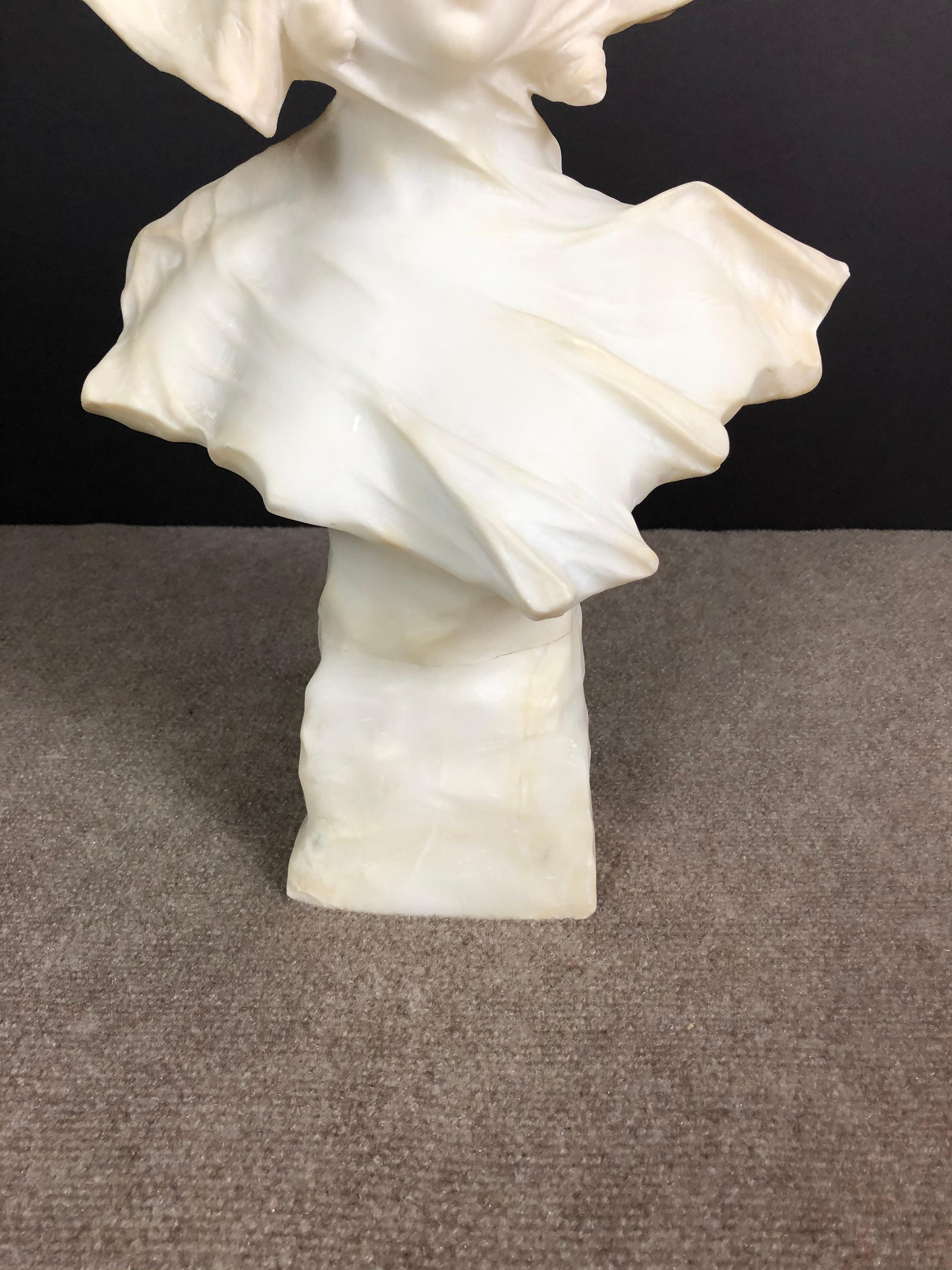 G. Pochini Italian Alabaster Bust of Young Girl 4