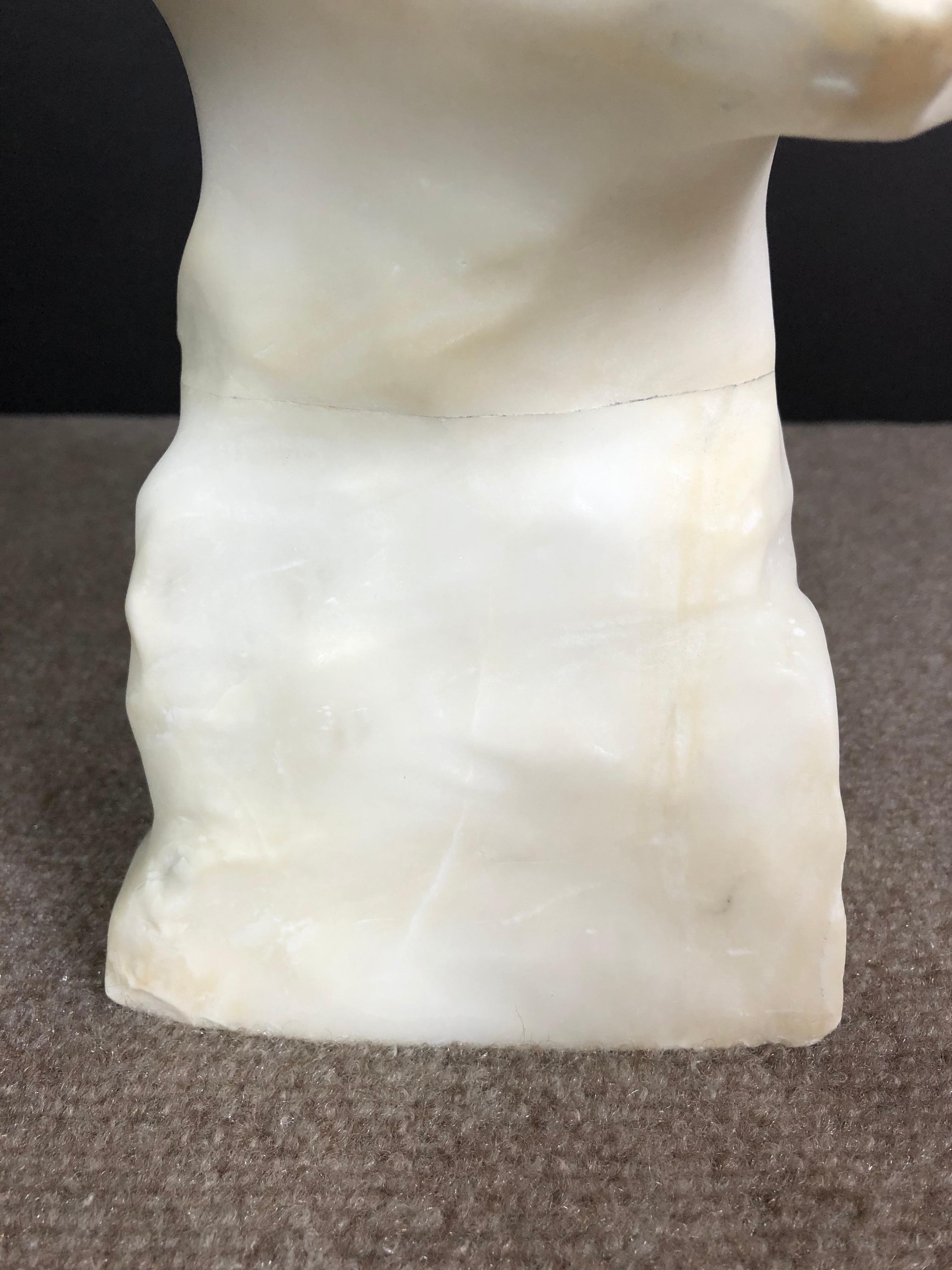 G. Pochini Italian Alabaster Bust of Young Girl 5