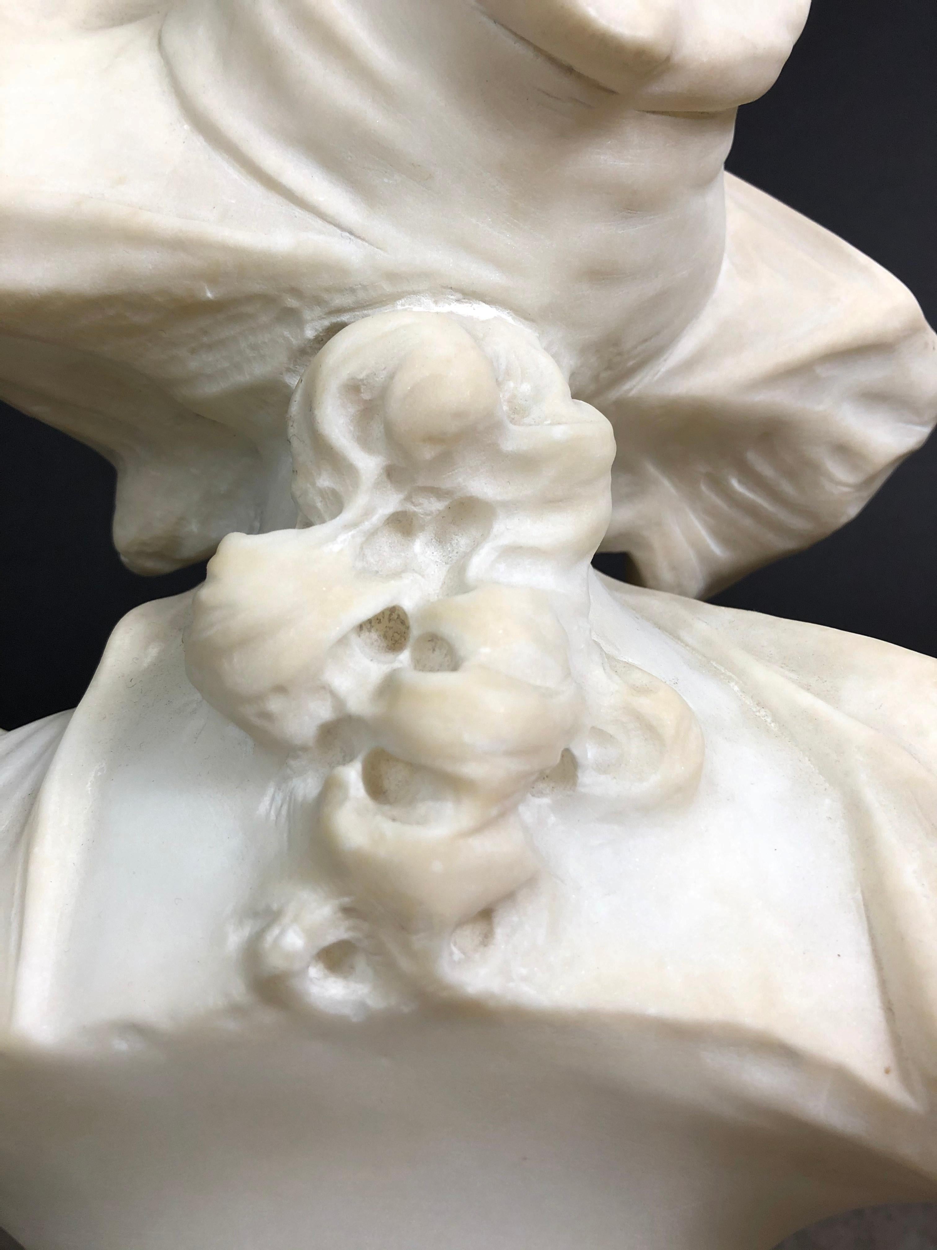 G. Pochini Italian Alabaster Bust of Young Girl 6
