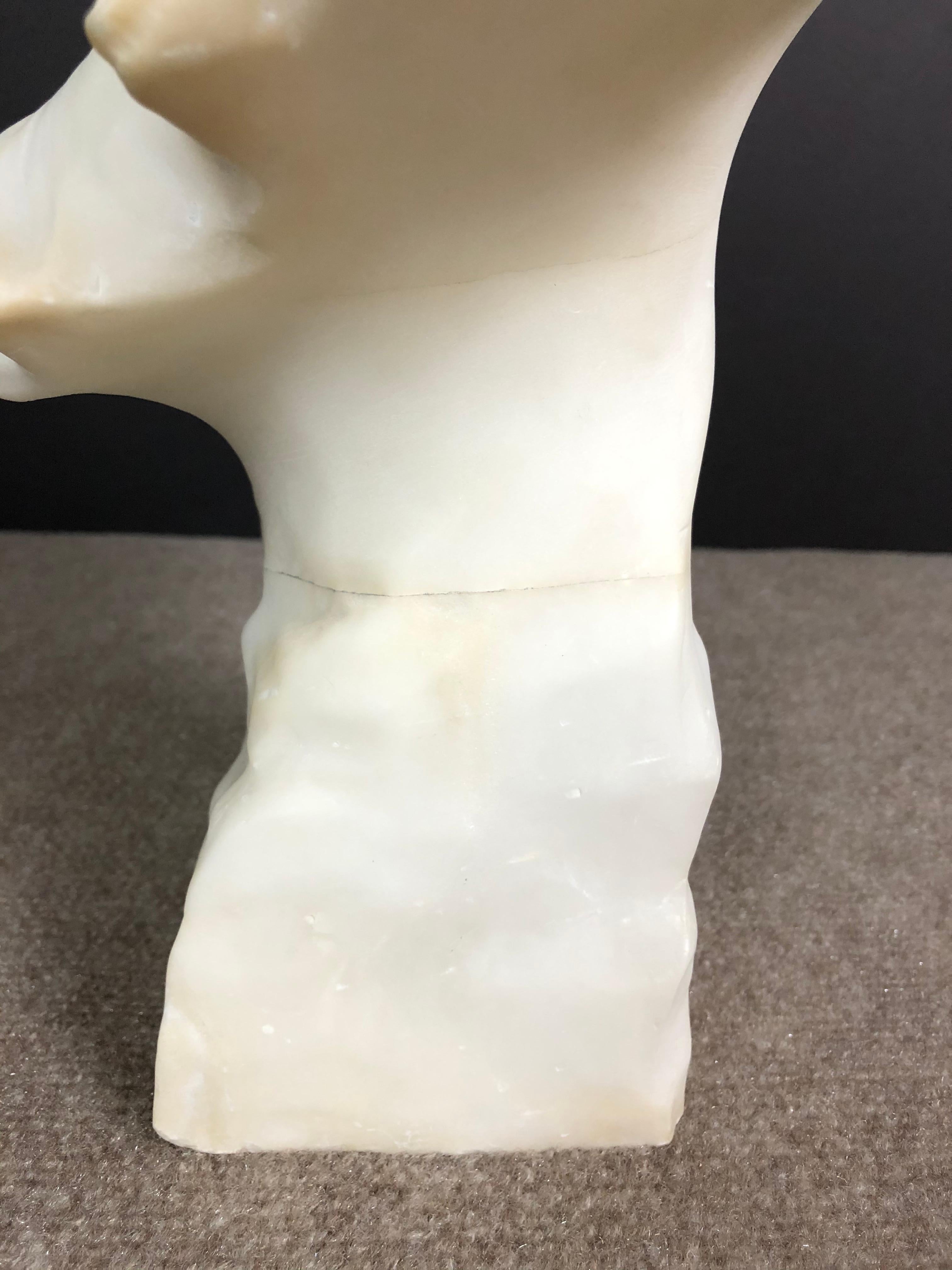 G. Pochini Italian Alabaster Bust of Young Girl 7