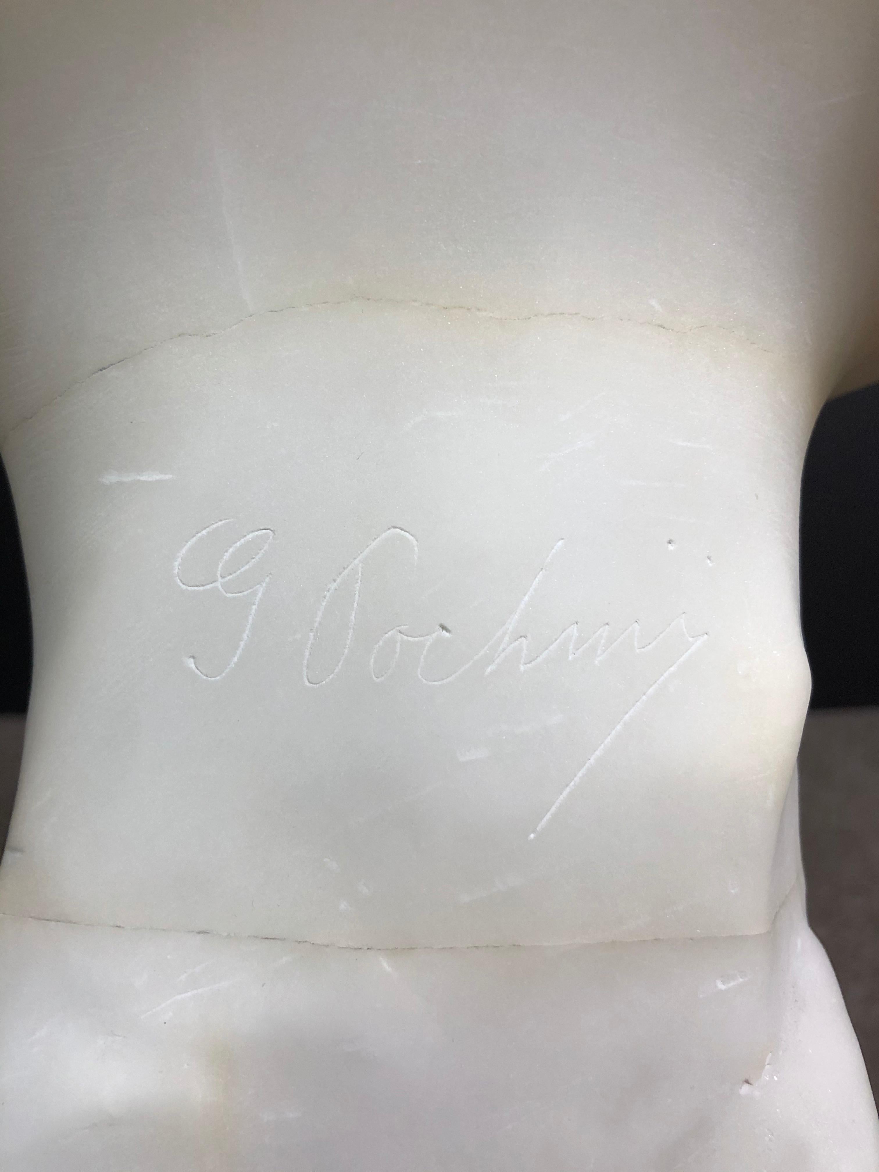alabaster bust of woman