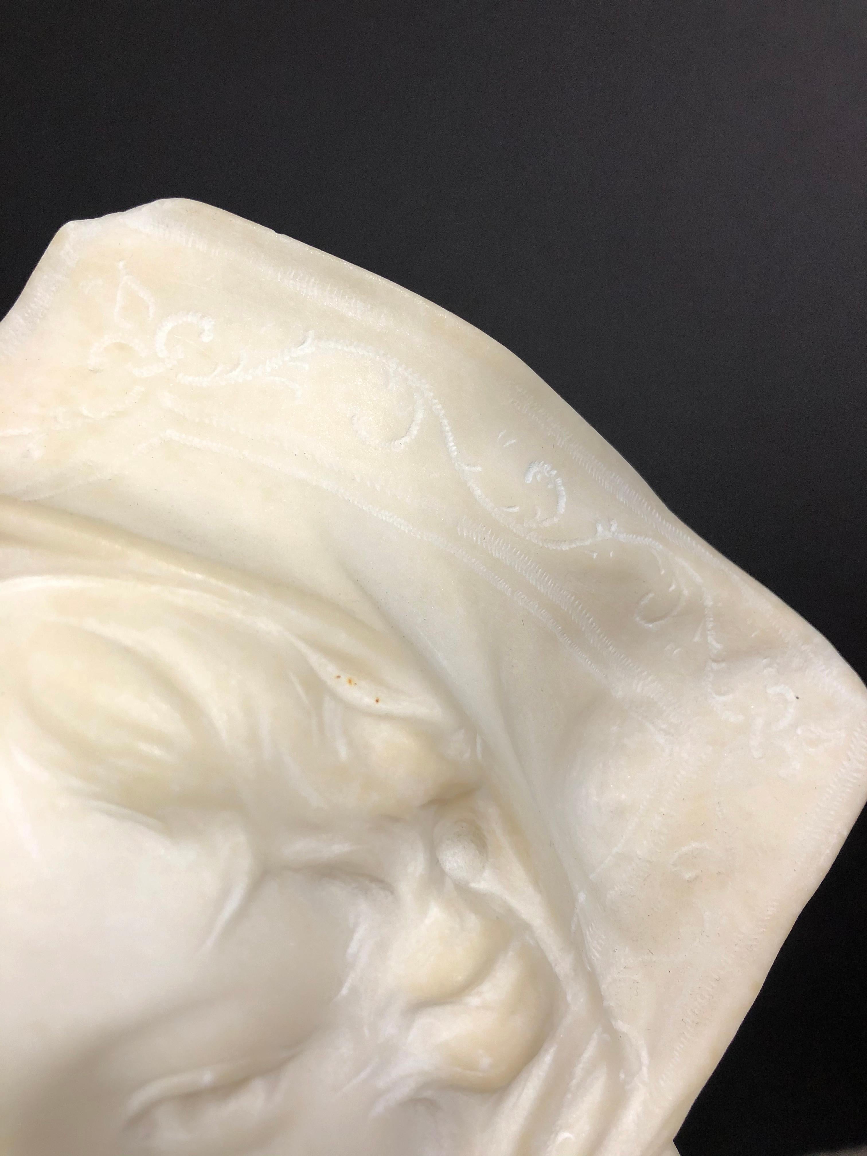19th Century G. Pochini Italian Alabaster Bust of Young Girl