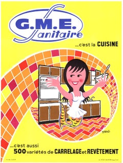 Original "G.M.E. Sanitaire" vintage French kitchen poster