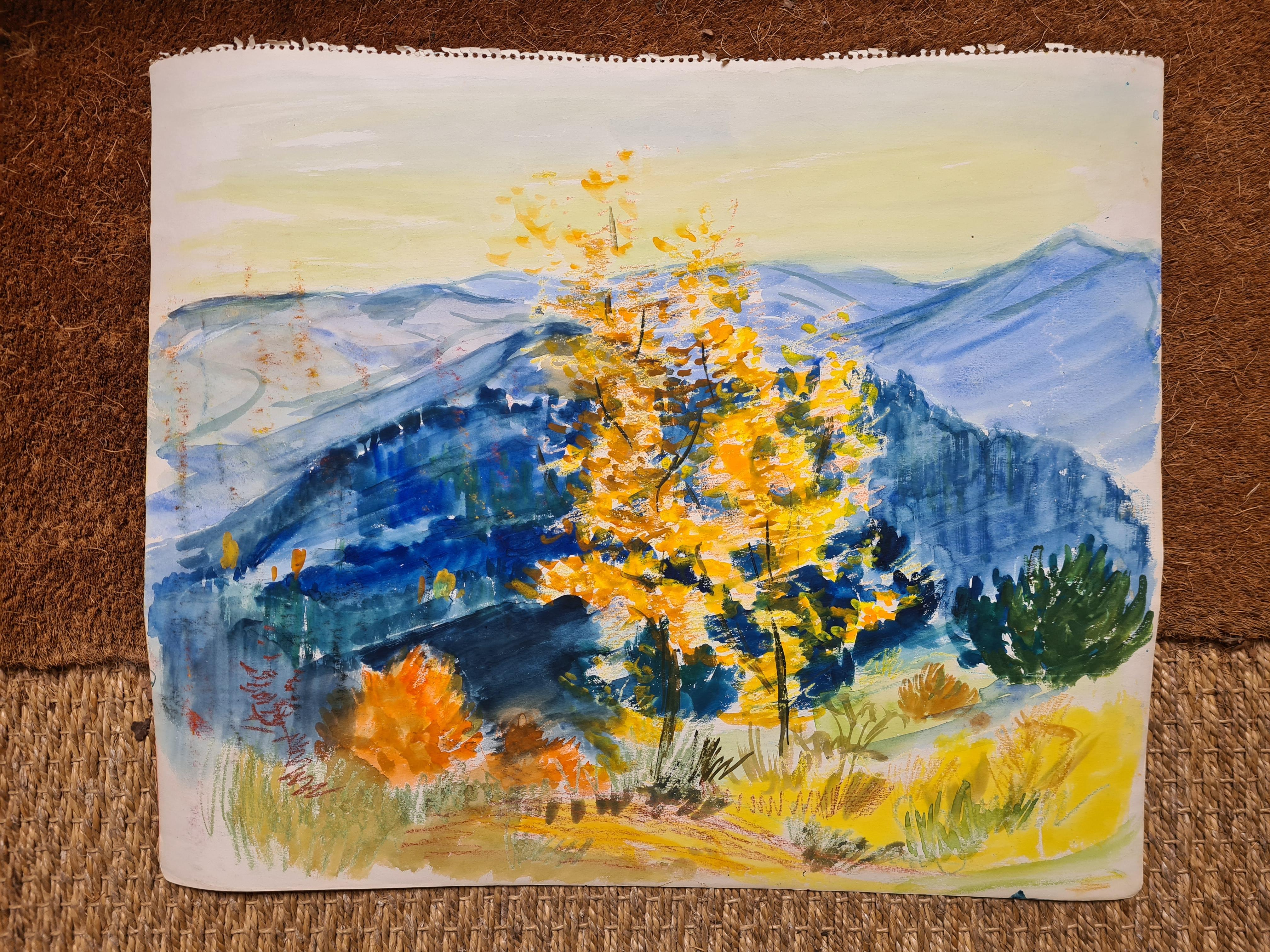 Paisaje Fauvista de Campos de Color, Hojas de Otoño. en venta 1