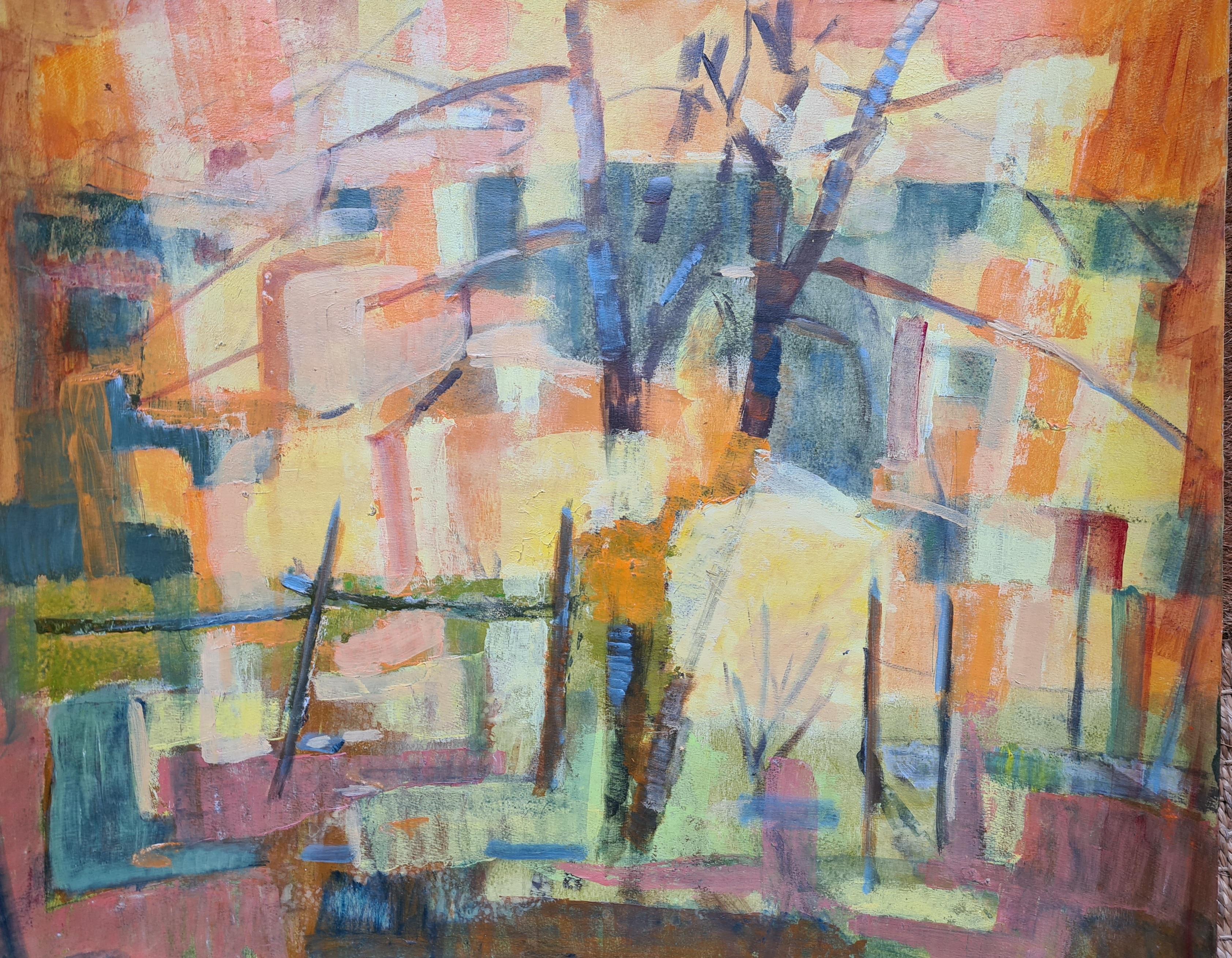 Paisaje Fauvista de Campos de Color, Hojas de Otoño. en venta 2
