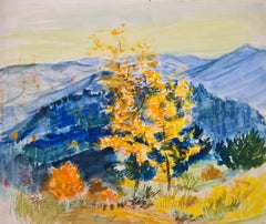 Fauvist Color-Field Landscape, Autumn Leaves.