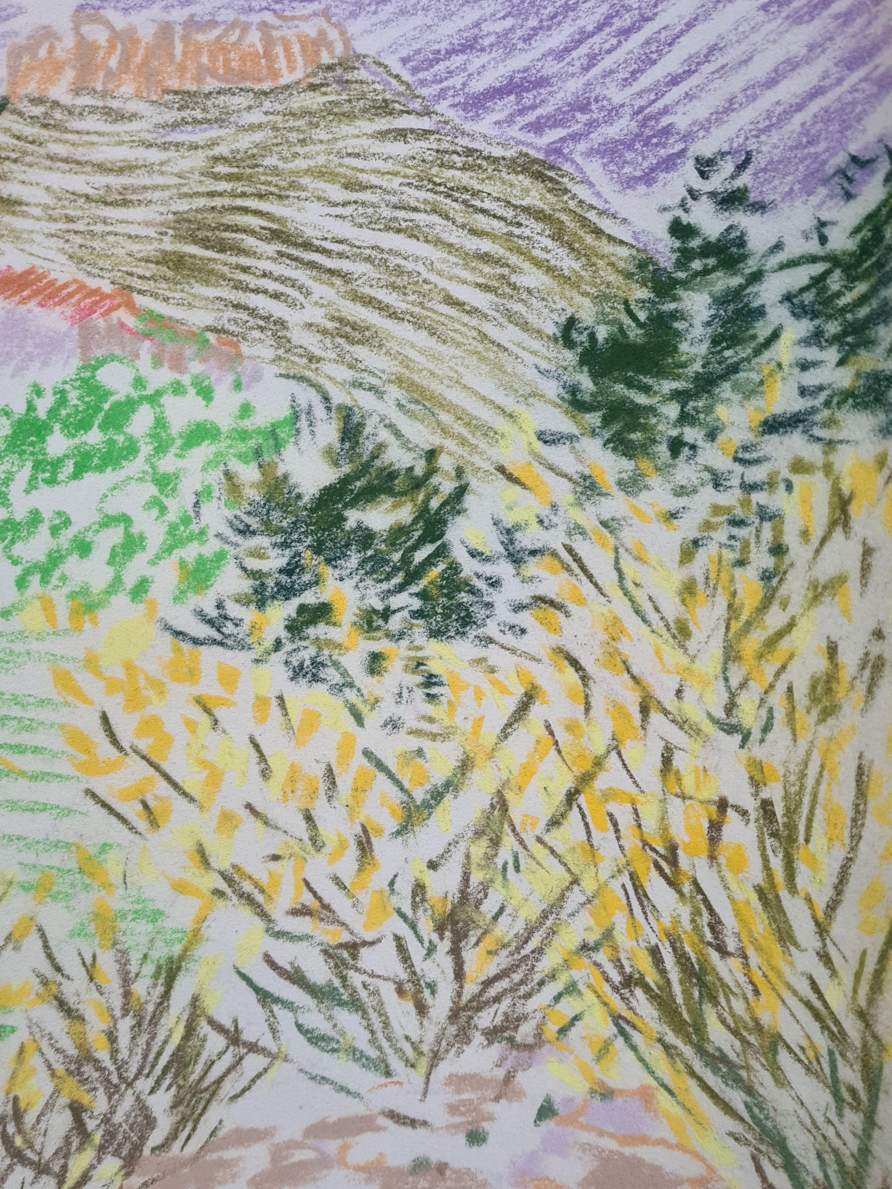 Paysage impressionniste, Les Alpes en Provence. en vente 2