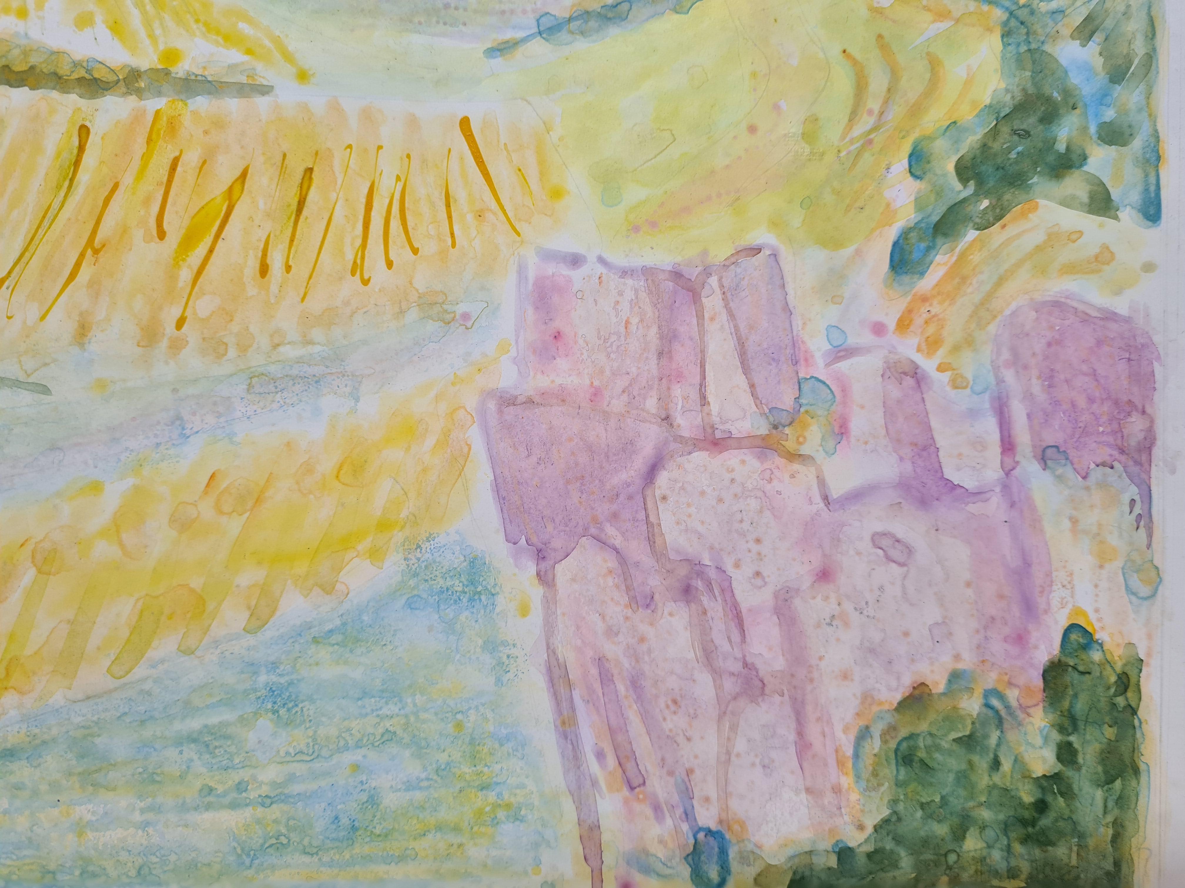 Paisaje impresionista, Les Alpilles en Provence, Hommage à Yves Brayer en venta 1