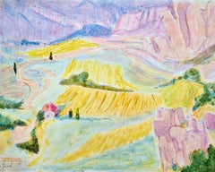 Paesaggio impressionista, Les Alpilles en Provence, Hommage à Yves Brayer