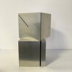 1978 One on the other one by G.Roland Abstract Sculpture Polished Aluminum