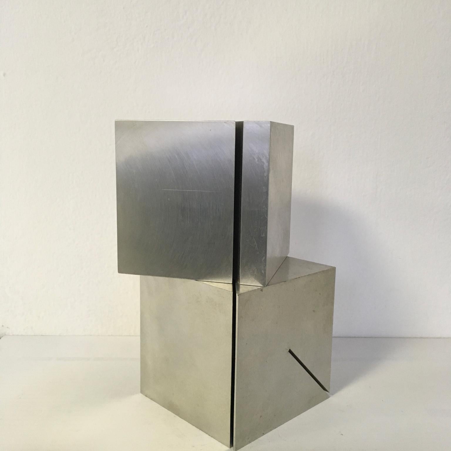 One on the other one by G.Roland 1978 Abstract Sculpture Polished Aluminum   For Sale 1