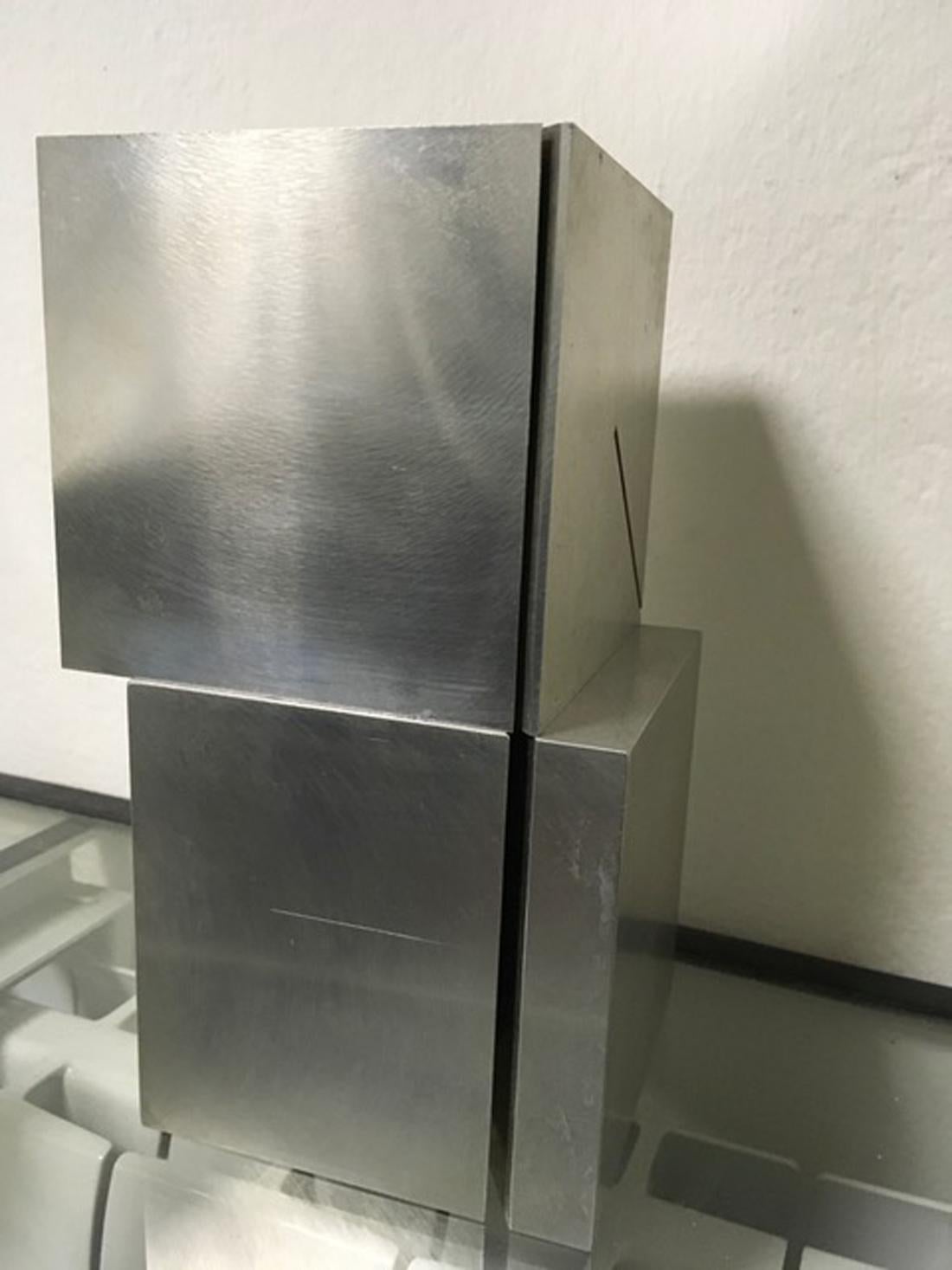 One on the other one by G.Roland 1978 Abstract Sculpture Polished Aluminum   For Sale 5