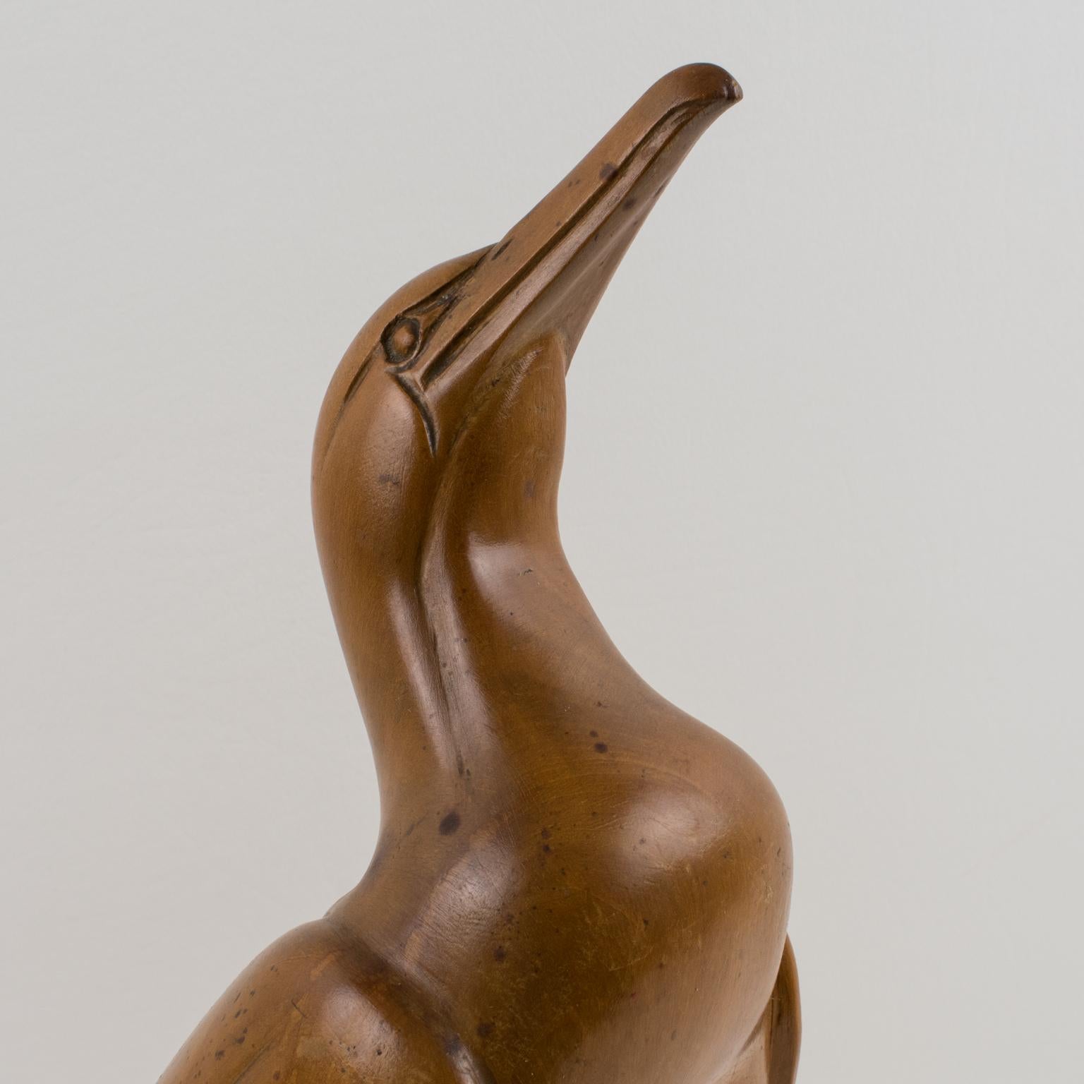Sculpture française Art Déco mouette en bois de G. Rouxel 11