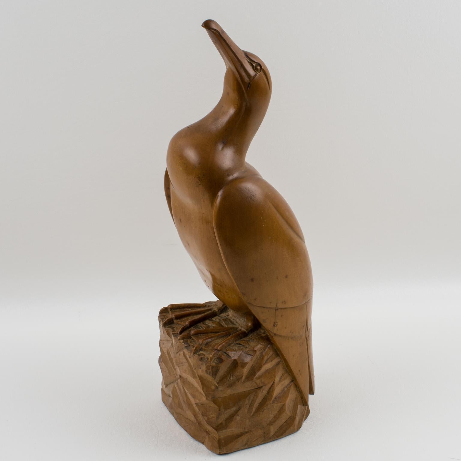 Sculpture française Art Déco mouette en bois de G. Rouxel 13