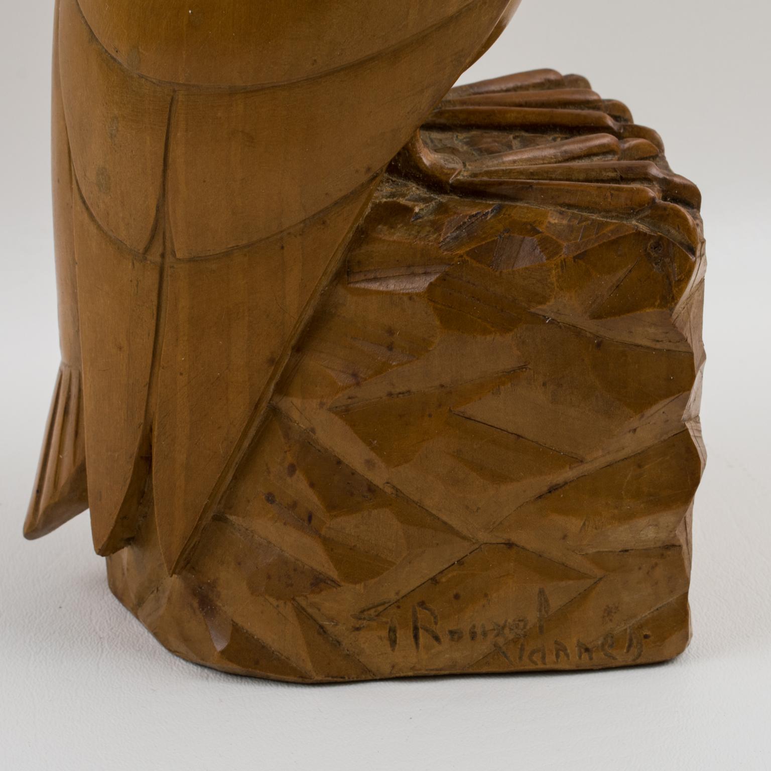 Sculpture française Art Déco mouette en bois de G. Rouxel 5