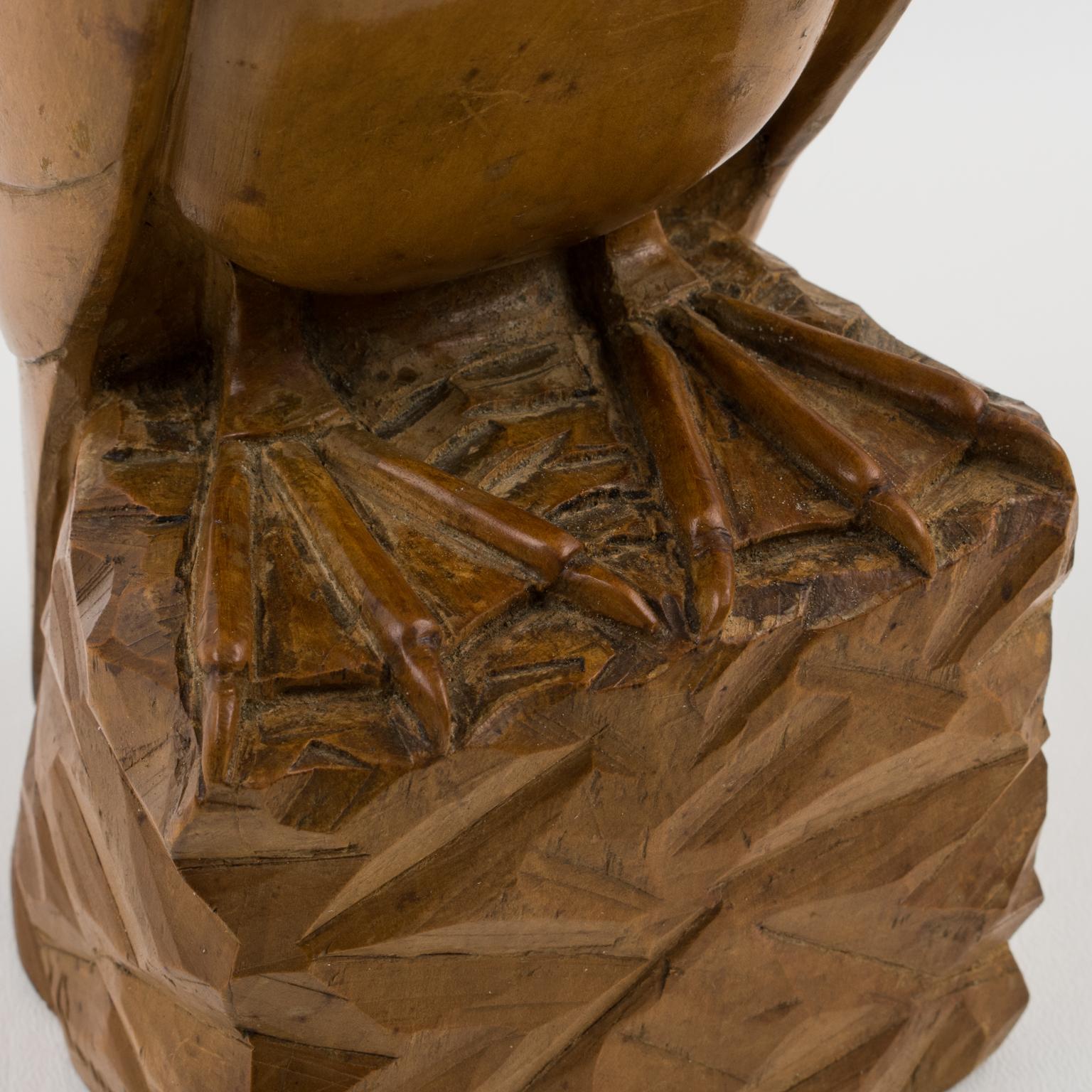 Sculpture française Art Déco mouette en bois de G. Rouxel 7