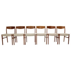 G. S. Glyngore Stolefabrik Set of 6 Teak Dinning Room Chairs, 1960s Denmark