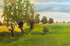 "Rural Landscape" de G. Schneider - Huile sur panneau - 60,5 x93 cm