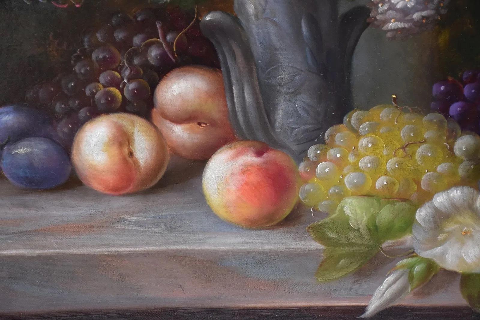 Nature morte au colibri - Marron Still-Life Painting par G. Schroter