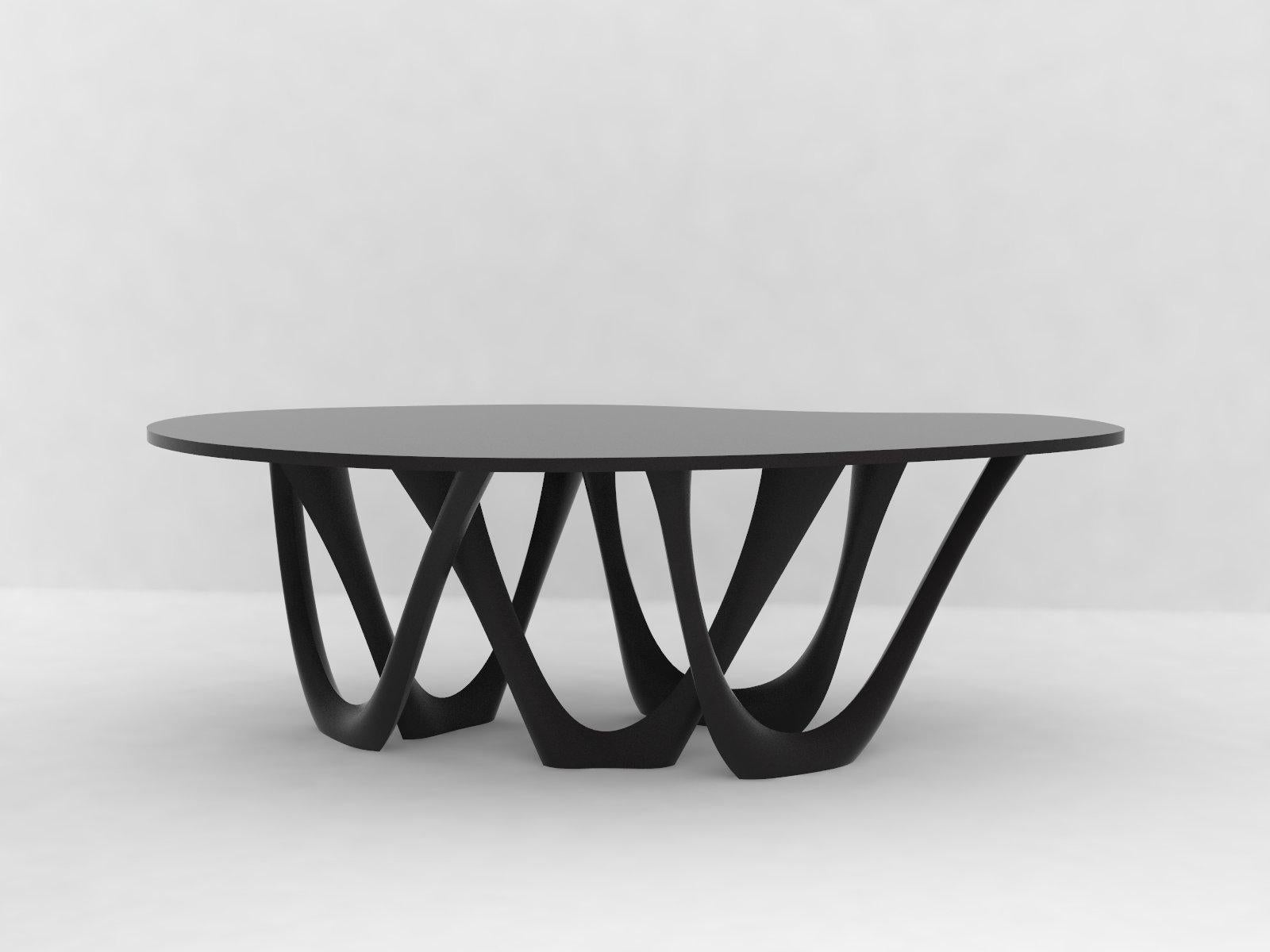 Table G-Table B and C en acier inoxydable brossé avec plateau en béton par Zieta en vente 3