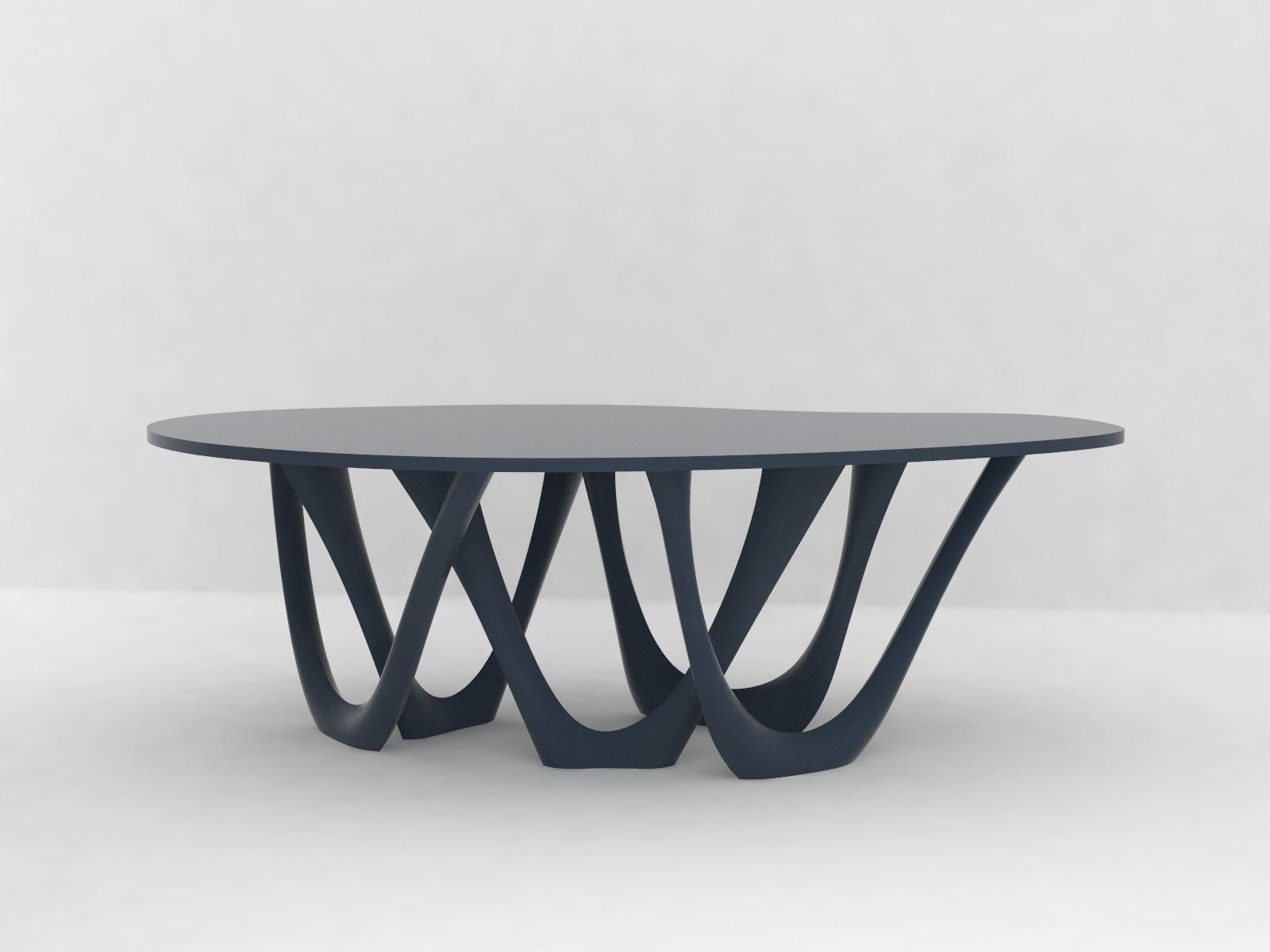 Modern G-Table B and C in Brushed Stainless Steel with Concrete Top by Zieta For Sale
