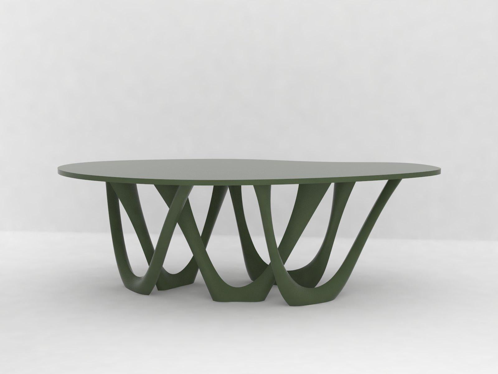 Modern G-Table B and C in Polished Stainless Steel with Concrete Top by Zieta For Sale