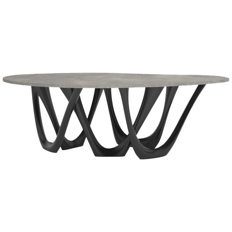 G-Table B and C, Sculptural Table in Coated Steel, Zieta For Sale