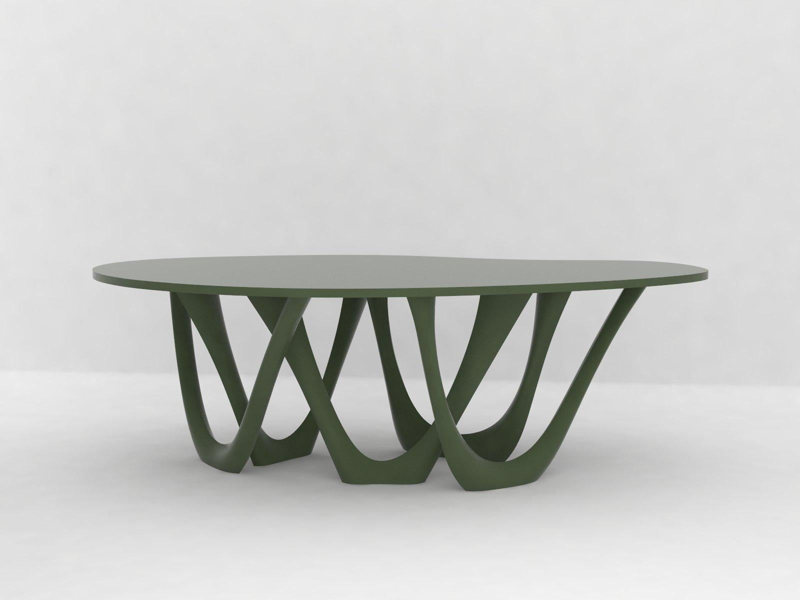 Modern G-Table B+C in Brushed Aluminum with Concrete Top by Zieta For Sale