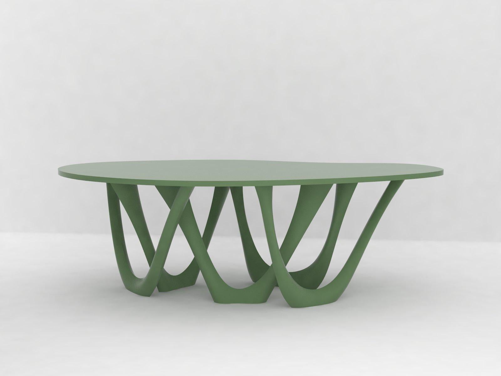 Brossé Table G-Table B+C en aluminium brossé avec plateau en béton par Zieta en vente